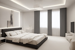 卧室现代渲染效果图