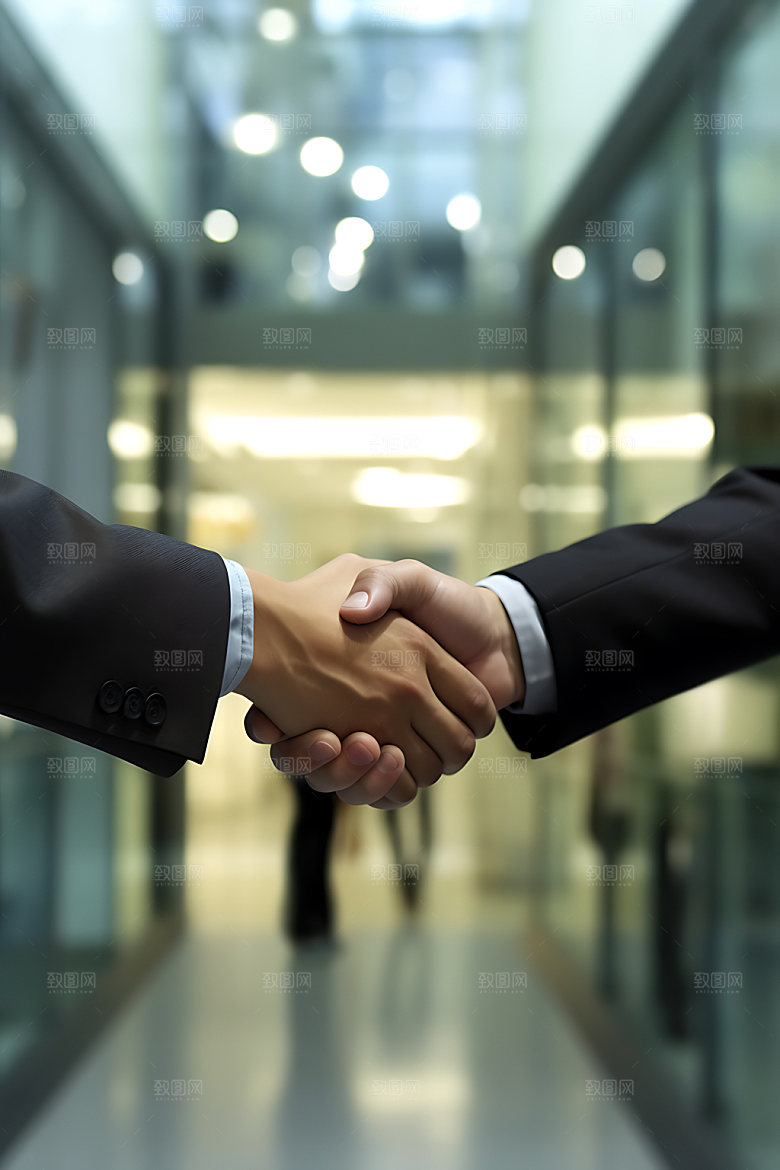 握手企业精神共赢摄影图