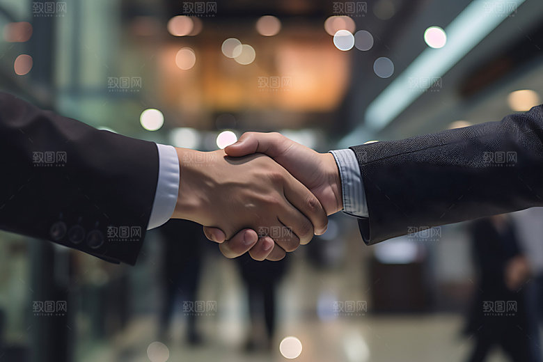握手共赢合作摄影图