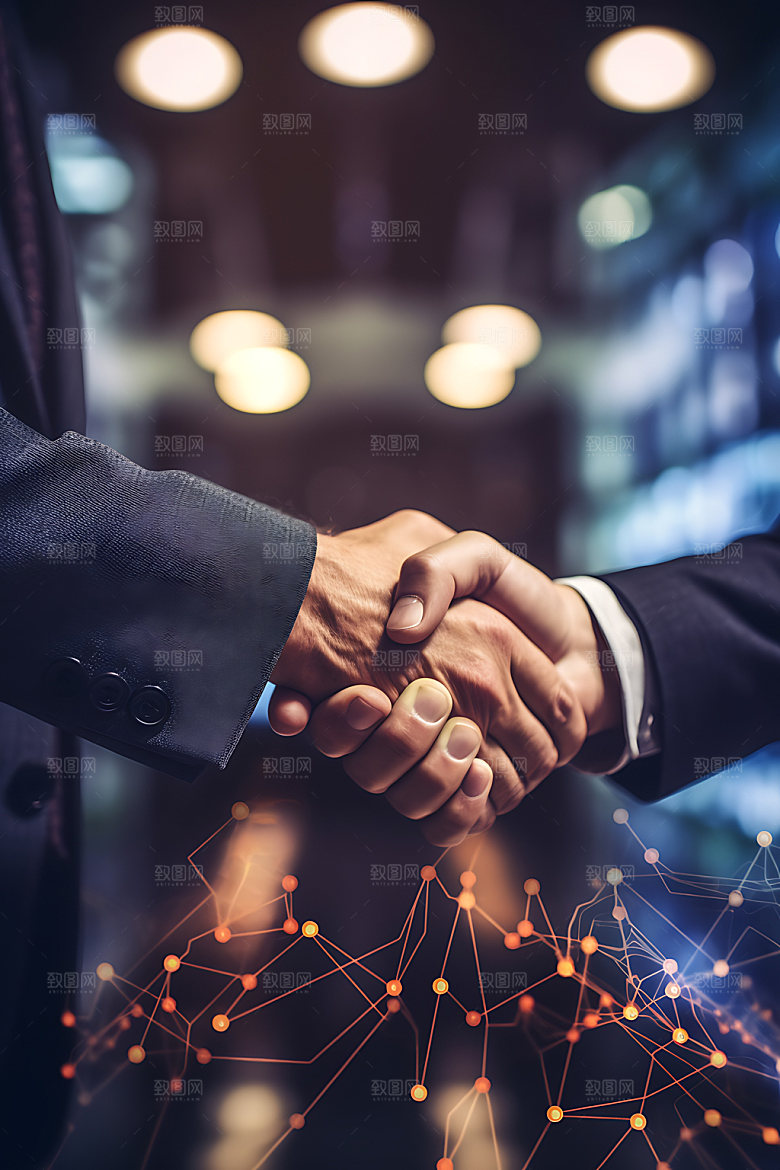 握手企业文化商业摄影图