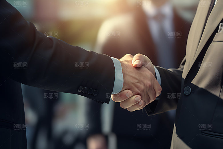 握手合作企业文化达成协议摄影图