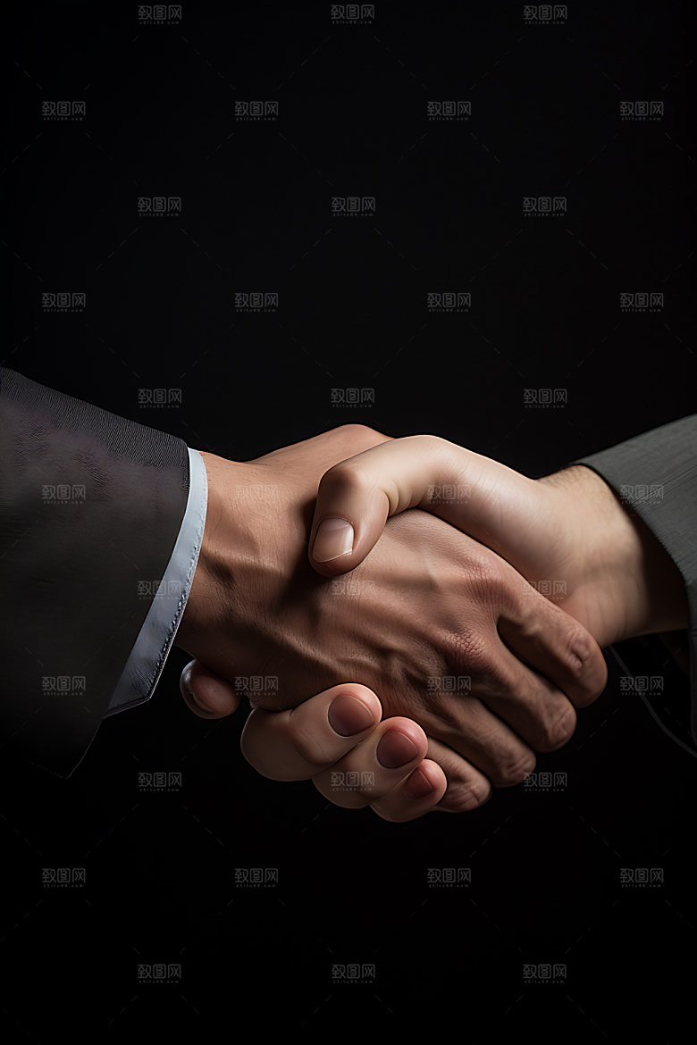 握手合作企业精神商务摄影图