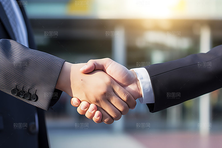 握手合作战略合作办公摄影图