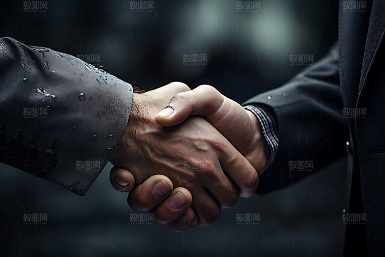 握手合作企业文化共同奋斗摄影图