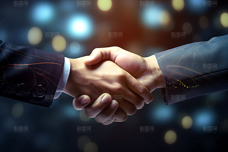 握手合作高清企业精神摄影图