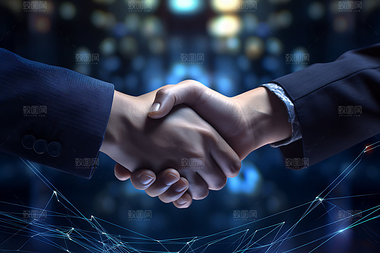 握手合作高清目标一致摄影图