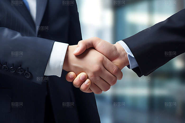 握手合作商务办公摄影图