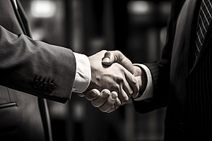 握手合作企业精神共同奋斗摄影图