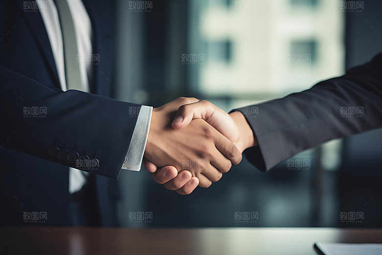 握手合作目标一致商务摄影图