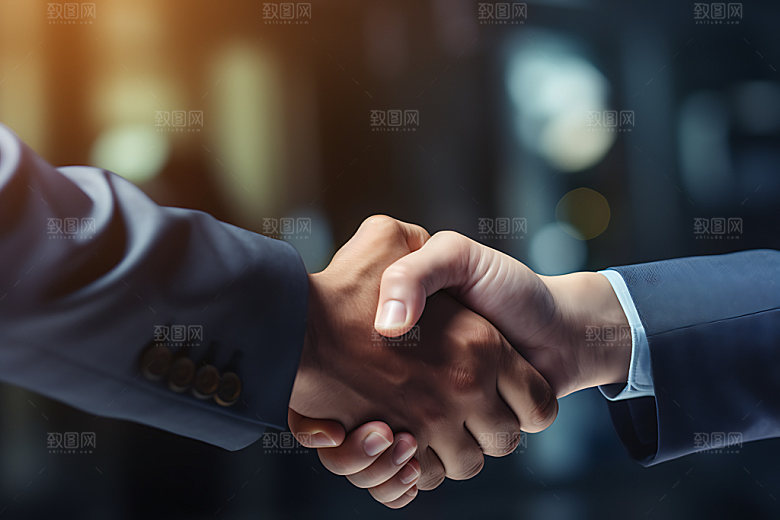 握手合作商务目标一致摄影图