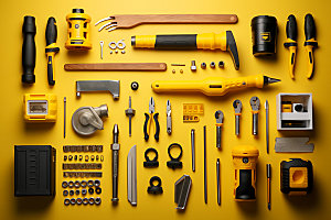 五金工具修理工具工具组合摄影图