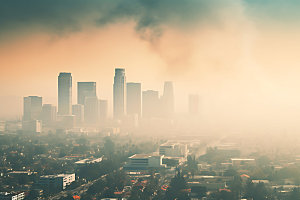 城市雾气唯美云雾摄影图