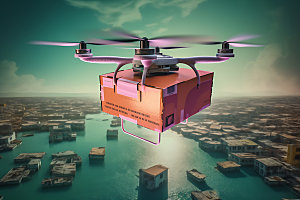 无人机运输无人机送货现代效果图