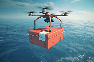 无人机运输现代无人机送货效果图