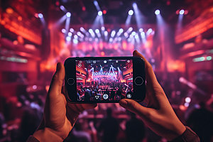 演唱会记录台下观众观众氛围手机样机