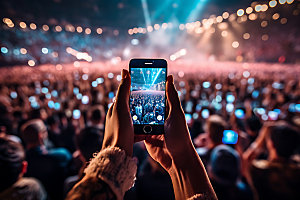 演唱会记录观众拍摄观众氛围手机样机