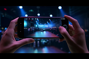 演唱会记录台下观众观众氛围手机样机