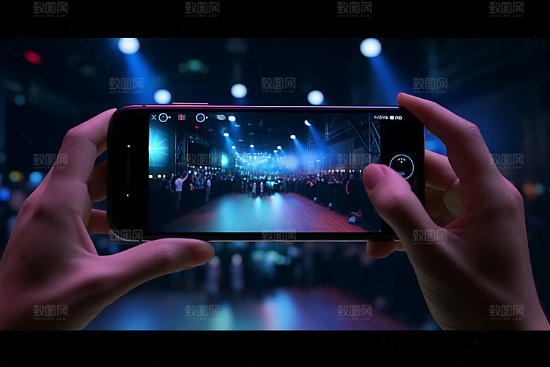 演唱会记录台下观众观众氛围手机样机