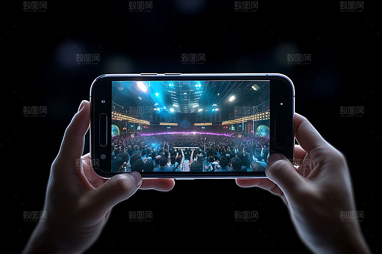 演唱会记录演唱会拍摄观众氛围手机样机