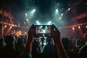 演唱会记录演唱会拍摄台下观众手机样机