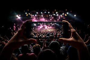 演唱会记录激情现场台下观众手机样机
