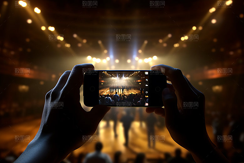 演唱会记录观众氛围激情现场手机样机