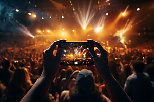 演唱会记录激情现场观众氛围手机样机