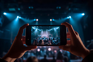 演唱会记录观众拍摄台下观众手机样机