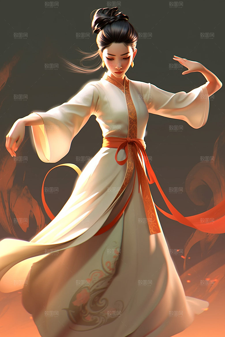 武侠少女唯美中国风插画