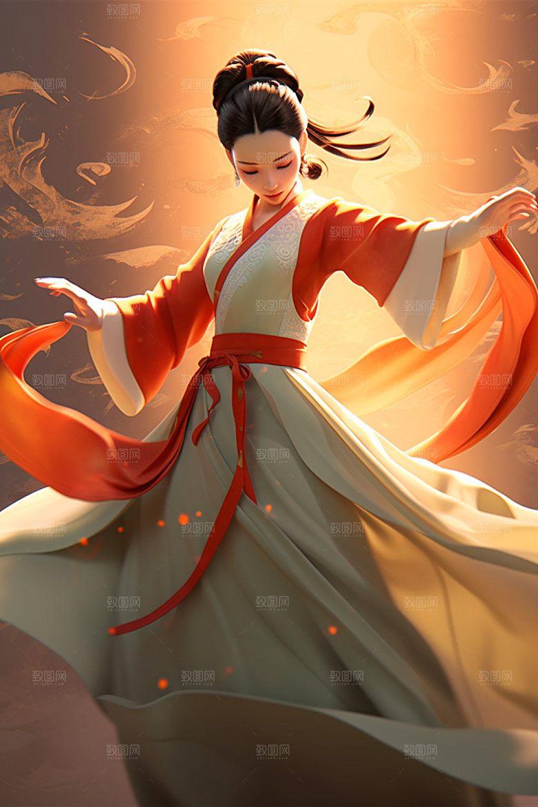 武侠少女女侠中国风插画