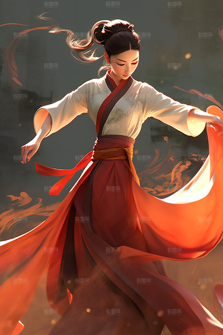 武侠少女唯美中国风插画