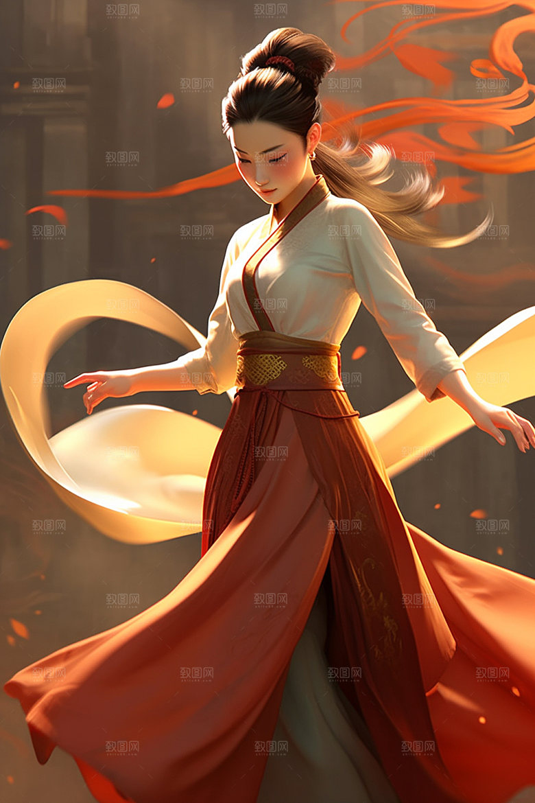 武侠少女女侠唯美插画