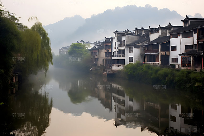 婺源风景梯田摄影图