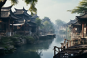 乌镇传统文化水乡摄影图