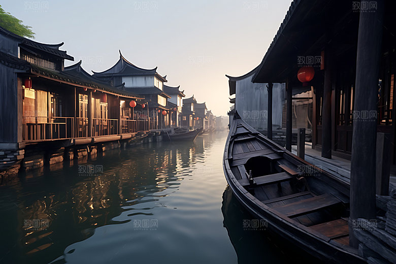 乌镇传统建筑风光摄影图