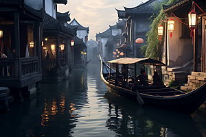 乌镇传统建筑江南摄影图