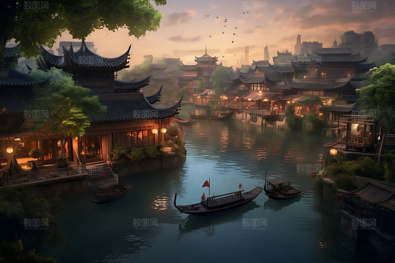 乌镇水乡旅游摄影图
