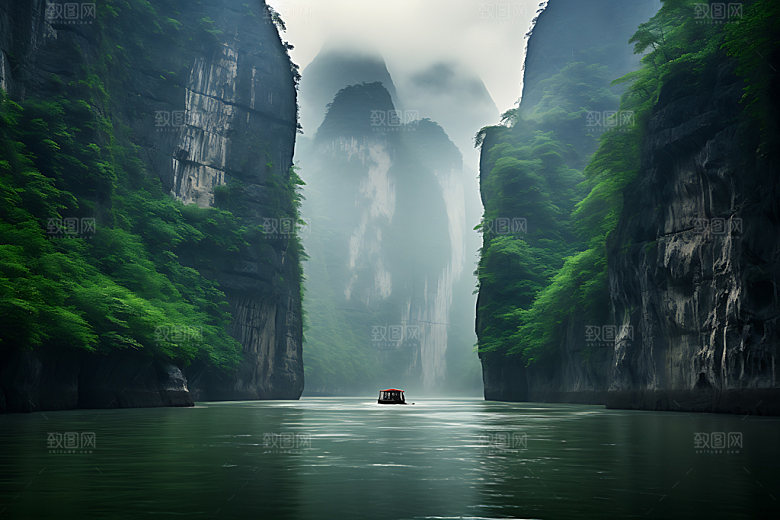 峡谷风光景色自然摄影图