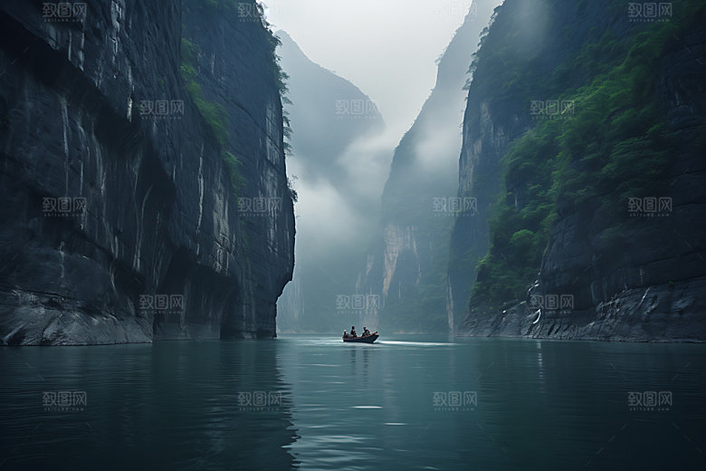 峡谷风光辽阔大气摄影图