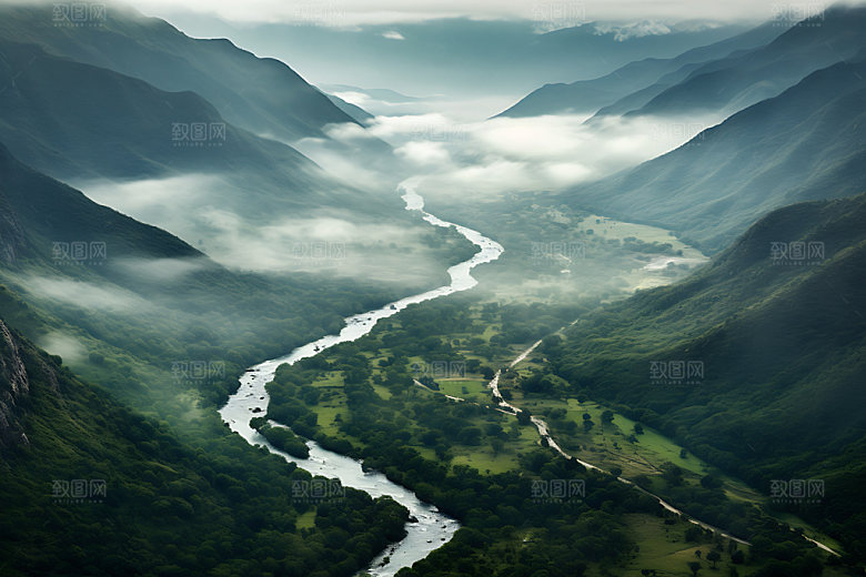 峡谷风光景色山谷摄影图