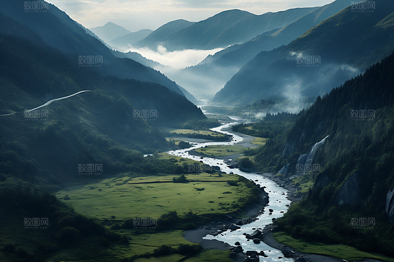 峡谷风光景色辽阔摄影图