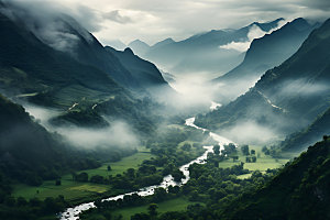 峡谷风光山谷自然摄影图