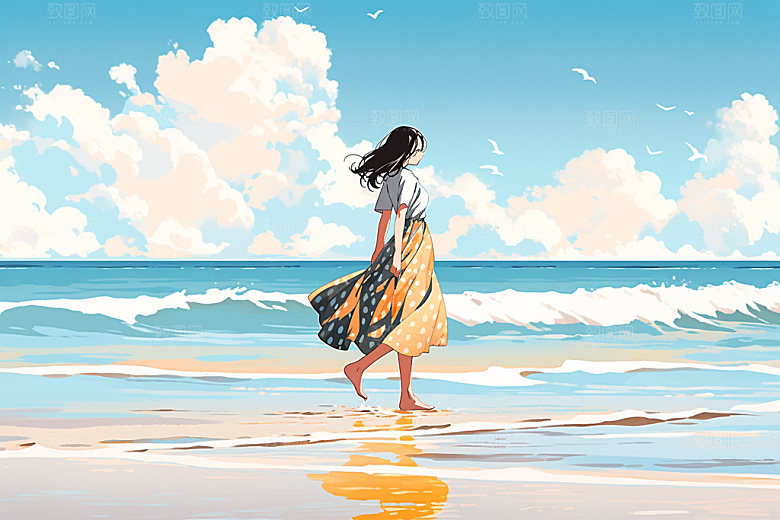 夏季海边大海旅游素材