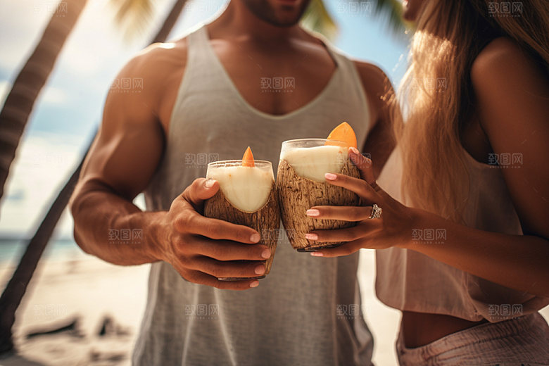 夏季海边沙滩度假素材