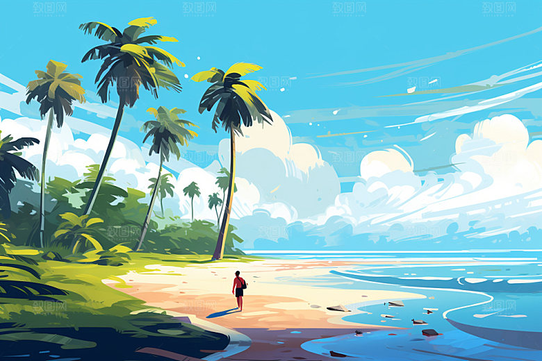 夏季海边夏天旅行素材