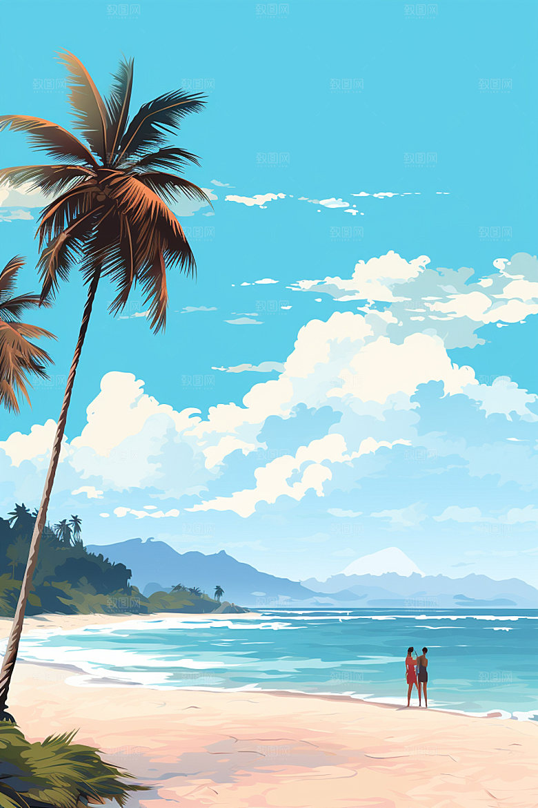 夏季海边夏日旅游素材