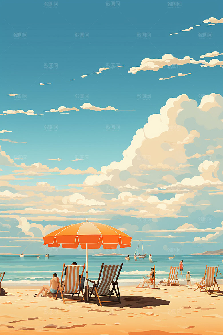 夏季海边大海旅游素材