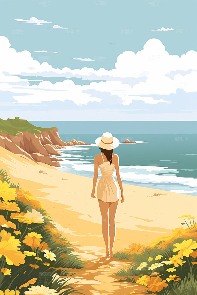夏季海边夏日夏天素材
