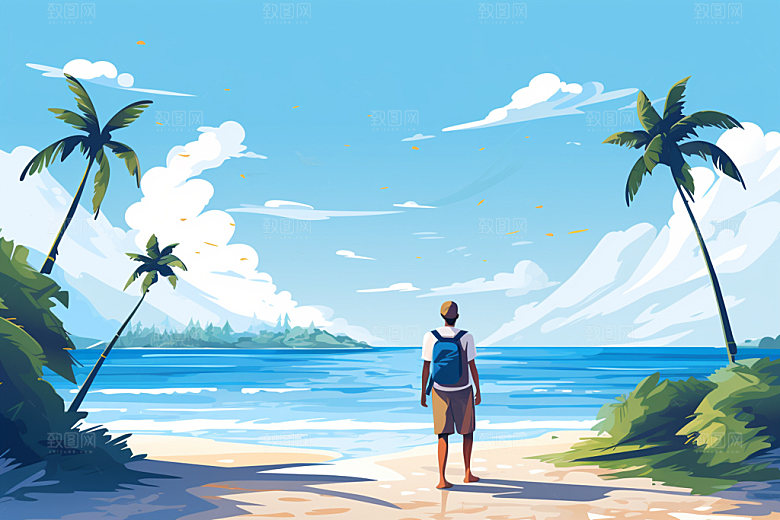 夏季海边旅行夏日素材