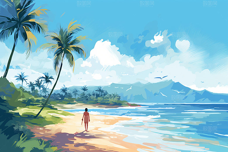 夏季海边夏天夏日素材